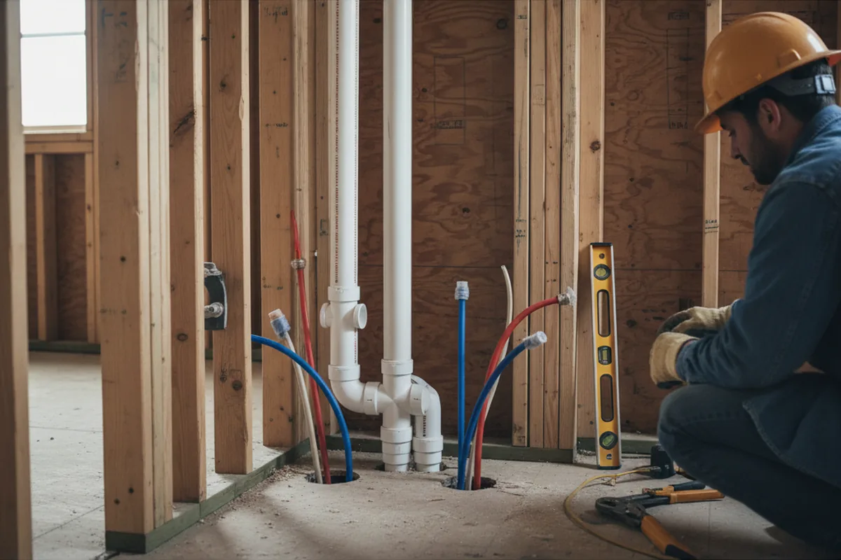 Drain and supply rough-in during Sump Pump Repair in Wedowee