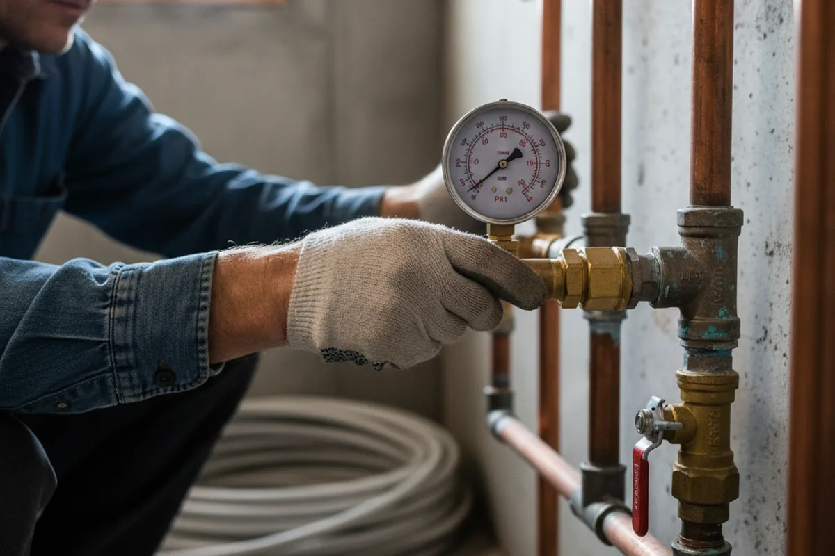 Pressure testing a repaired line during Water Line Repair in Wedowee
